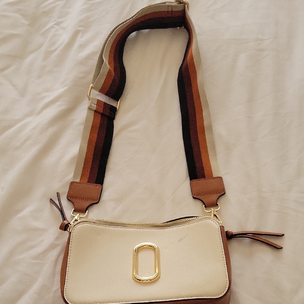 Stylish Cream and Brown Women's Bag